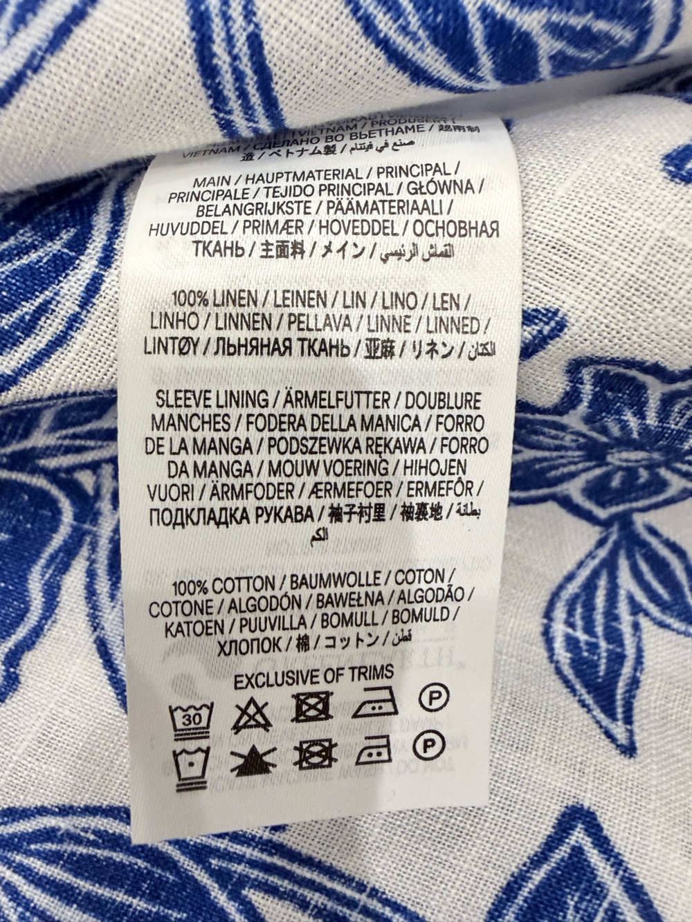 NWT Boden Puff Sleeve Blue Floral Linen Shirt  - size 6 - Picture 12 of 15
